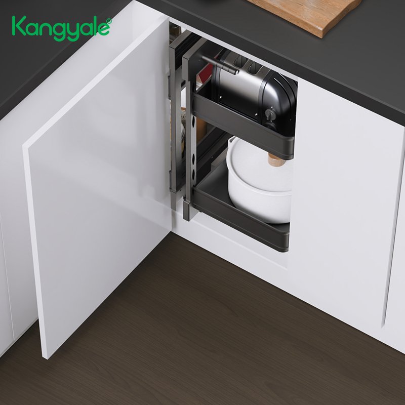 Kangyale Cabinet Organizer Kitchen Pull Out Soft Close Magic Corner Blind Corner Drawer Unit Basket
