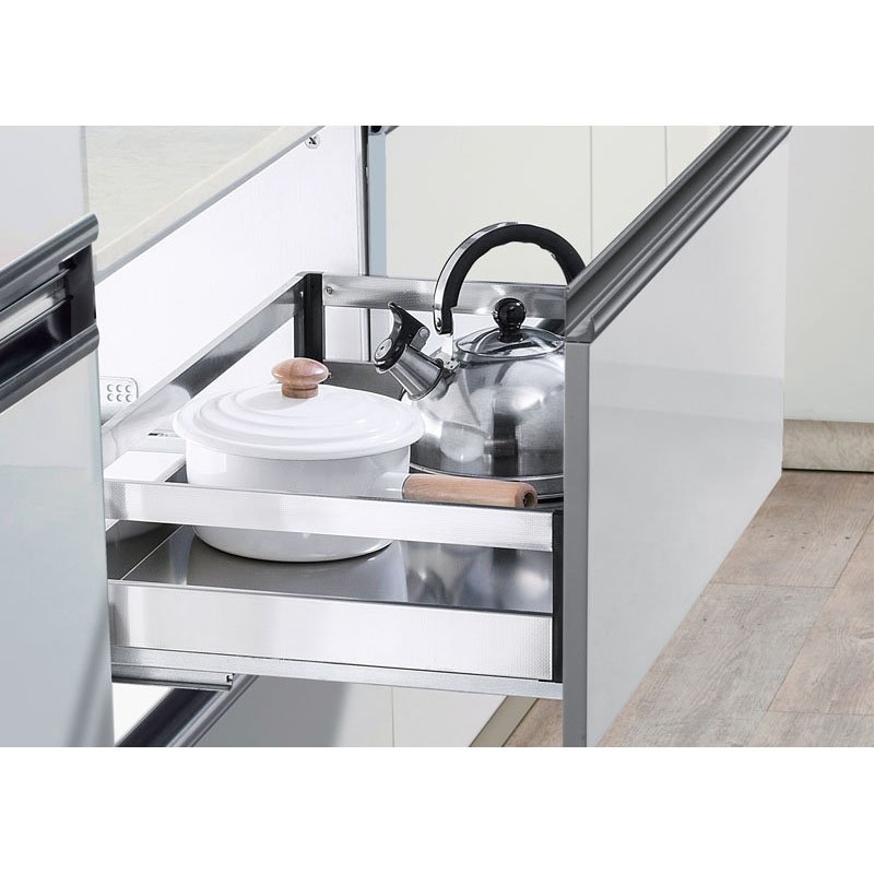 Stainless Steel Storage Basket Pull Out Kitchen Drawer Organizer Dish Rack drawer basket
