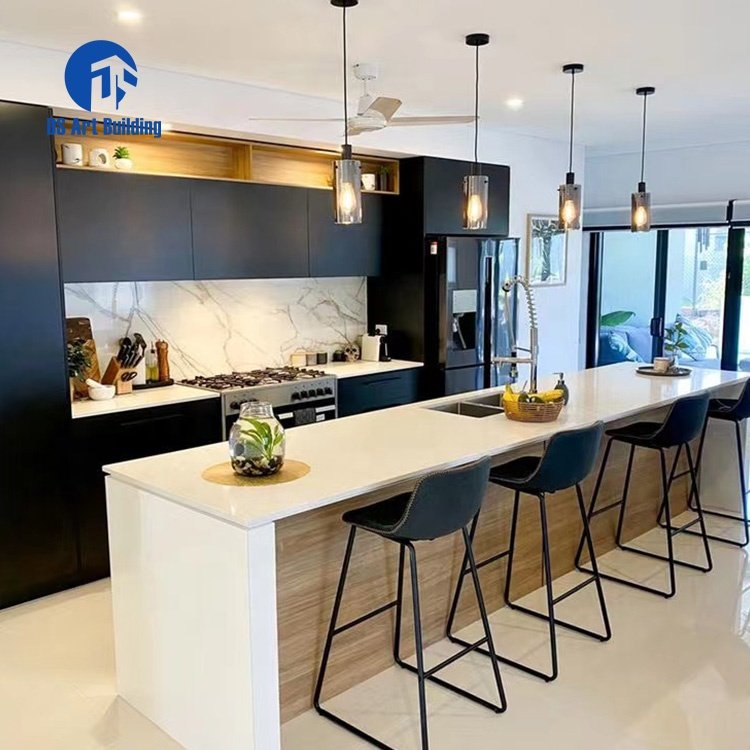 DS Gorgeous Functional Italian Kitchen Peninsula Modern Kitchen Cabinet Design With Island Bench Bar
