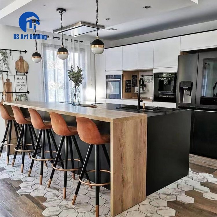 DS Gorgeous Functional Italian Kitchen Peninsula Modern Kitchen Cabinet Design With Island Bench Bar