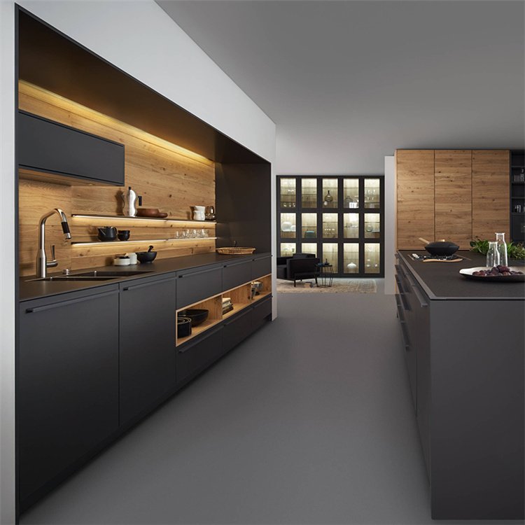 PRIMA Customized Modern Design Smart Kitchen Automatic Electric Door Kitchen Cabinets with Lifting Island