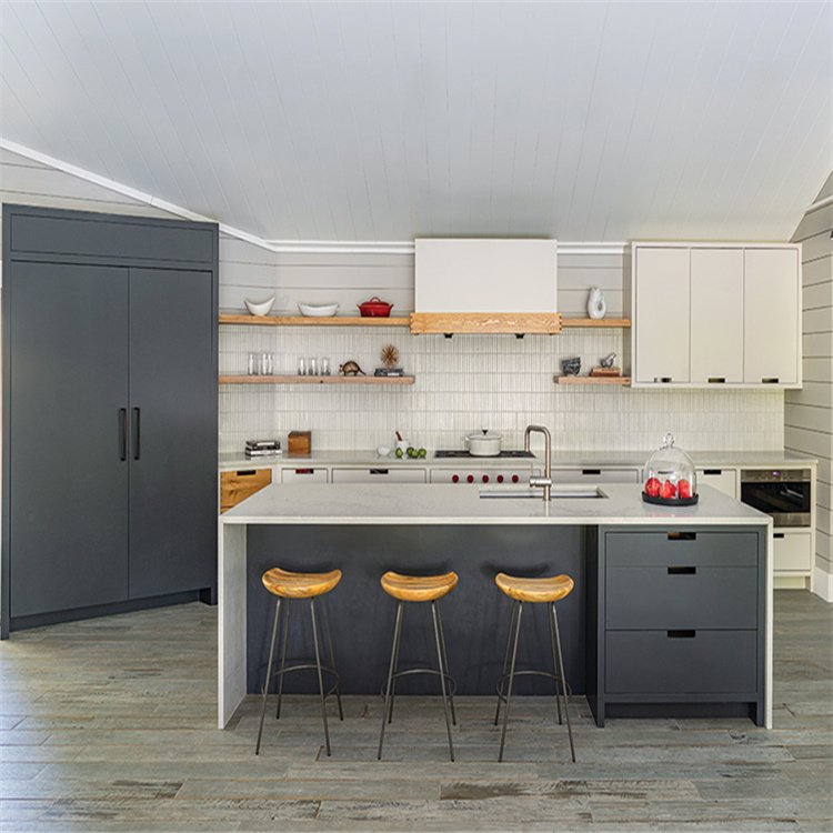 PRIMA Customized Modern Design Smart Kitchen Automatic Electric Door Kitchen Cabinets with Lifting Island