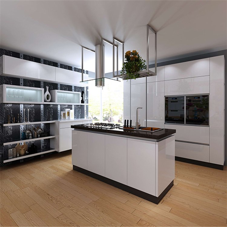 PRIMA Customized Modern Design Smart Kitchen Automatic Electric Door Kitchen Cabinets with Lifting Island
