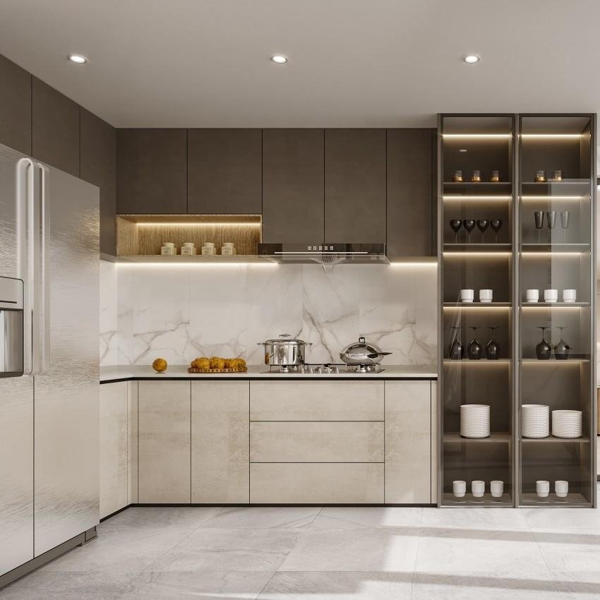 Buy Furniture Cheap Modern Customize Design Cupboard Set Australian Standard PET Kitchen Cabinet Small
