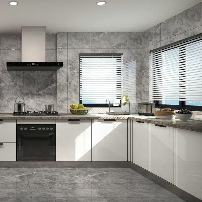 Buy Furniture Cheap Modern Customize Design Cupboard Set Australian Standard PET Kitchen Cabinet Small