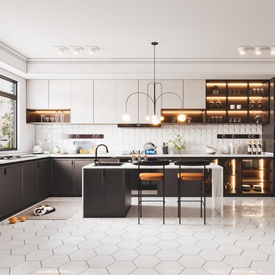 Buy Furniture Cheap Modern Customize Design Cupboard Set Australian Standard PET Kitchen Cabinet Small