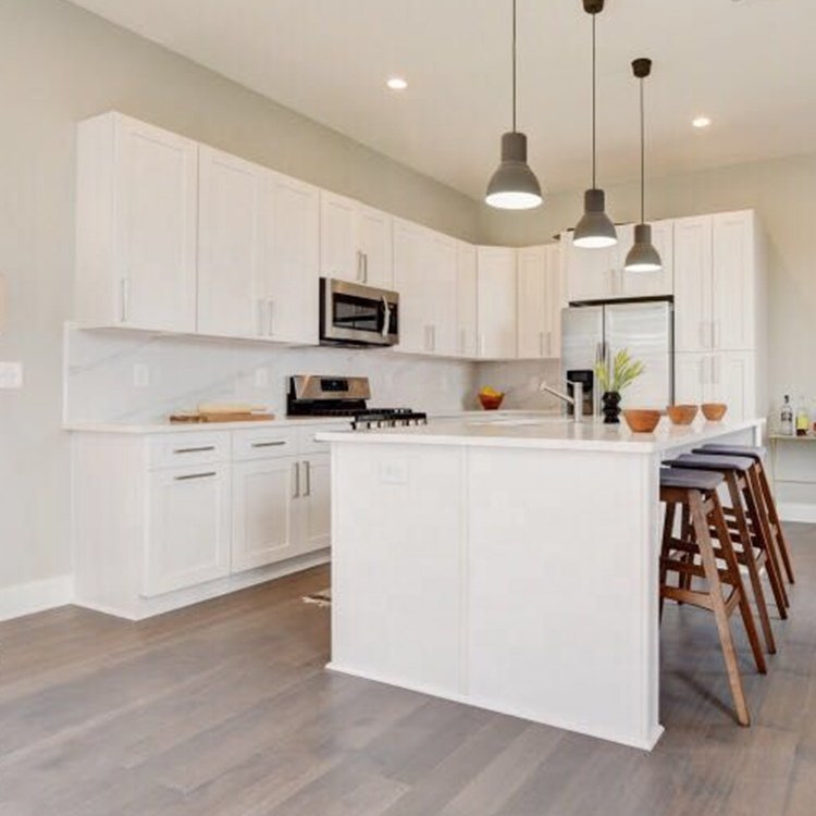 Cocina Face Framed Plywood Carcase Modular Birch Wood RTA Kitchen Cabinet American Factory Automatic Production