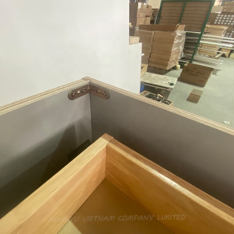 Factory RTA New Design America Style Solid Drawer Pull Out Garbage Wood Shaker Cabinet Vietnam Plywood Built in Waste Bin
