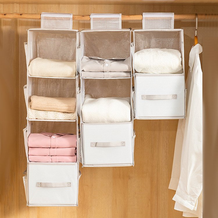 Durable Hanging Locker Shelf Wardrobe Underwear Storage Organizer Sliding Cabinet Basket Organizer Drawers For Closet