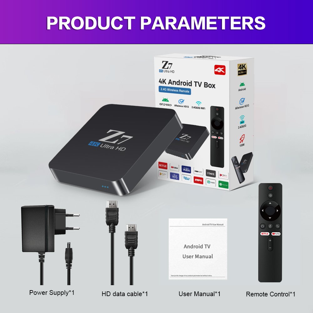 Popular cheap sale IPTV box 1+8gb 2+16gb Allwinner h313 z7 for dual wifi set-top box Android 10.0 os 4K Smart tv box
