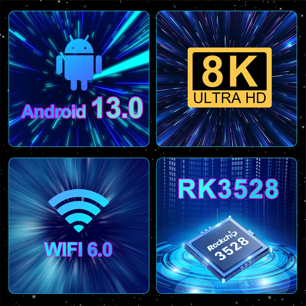 G96Max Smart TV Box Android13.0 RK3528 Quad Core 4GB+64GB Support 8K HD10 2.4G WiFi6 BT5.0 Set-top Box