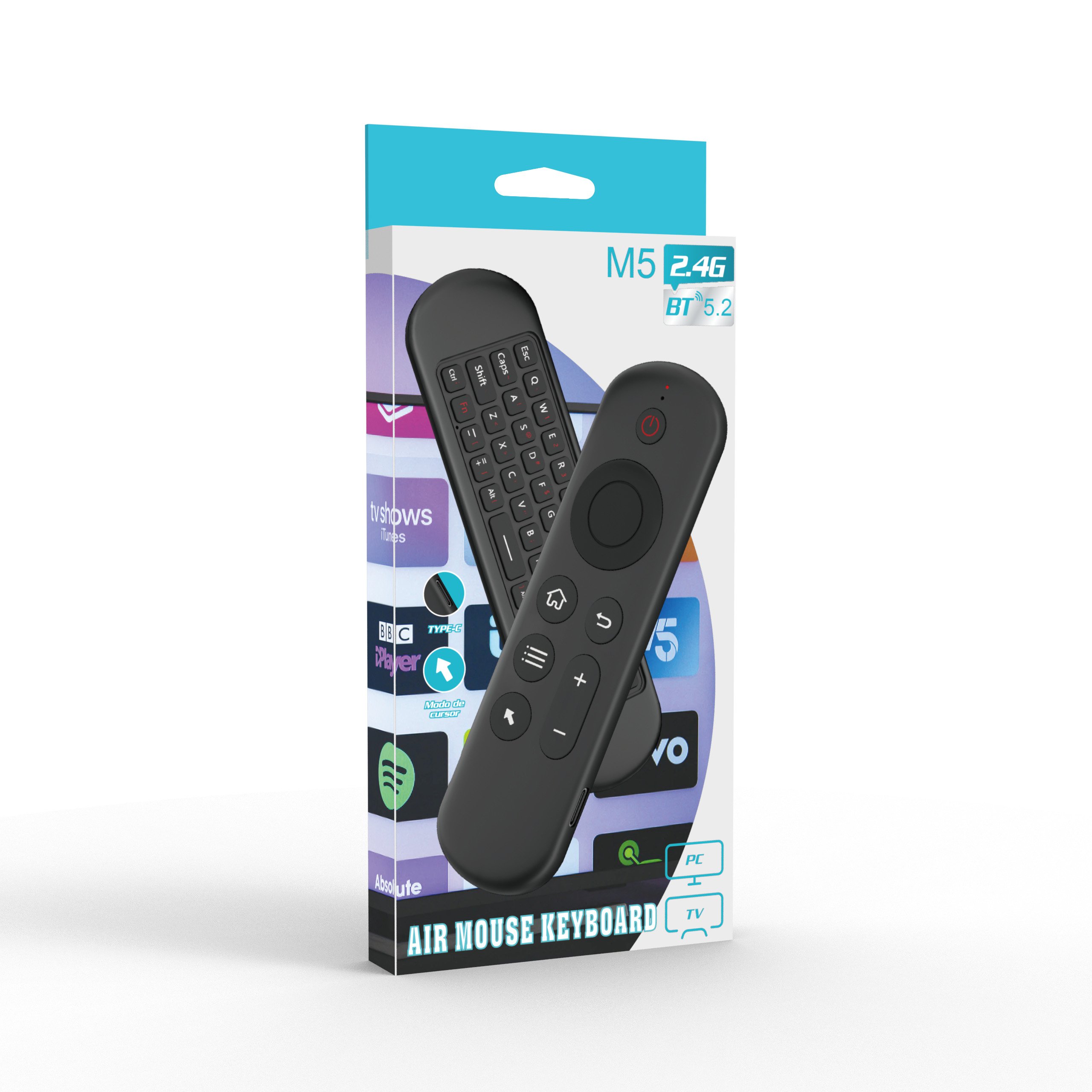 wholesale M5 Air Mouse 2.4G Wireless BT Dual Mode Keyboard Mouse Android TV set-top box Infrared Remote Control