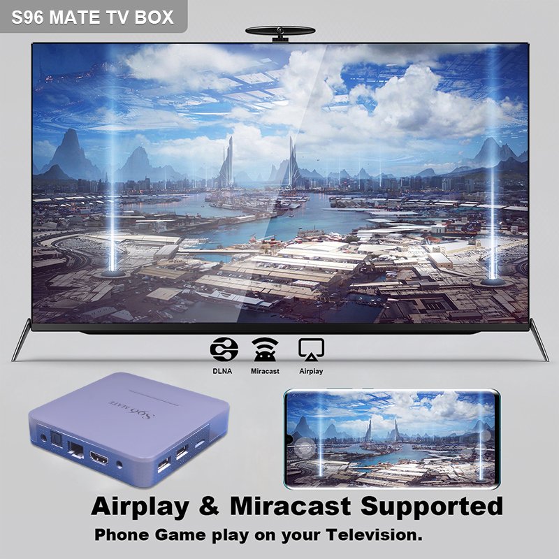 S96 Mate Amlogic S905W2 ram 4gb rom 32gb 2 USB ports smart 4k ultra hd set top box tv box android 11