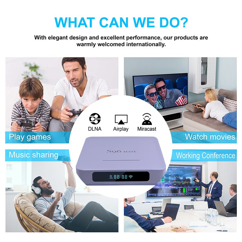 S96 Mate Amlogic S905W2 ram 4gb rom 32gb 2 USB ports smart 4k ultra hd set top box tv box android 11