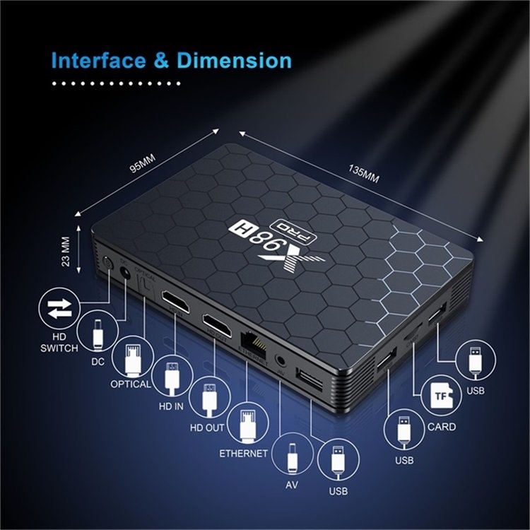 X98H Pro 2+16 4+32 4+64 H618 Android 12 Best Smart TV Set-top box 4k 100MBps