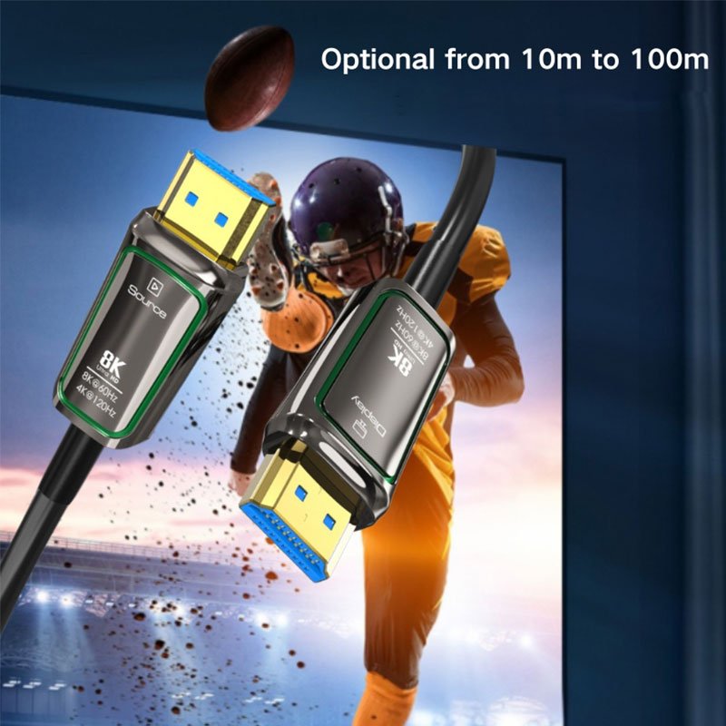 HDMI2.1 Fiber Cable 4K 8K AOC Ultra AOC Active 10M 20M 30M 40M 50M 60M 70M 80M 90M Fiber Optical HDMI Cable