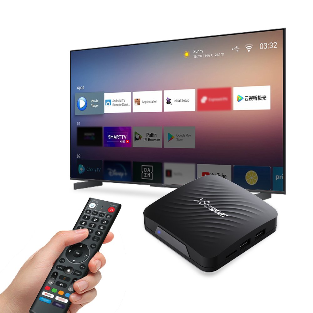New Trend XS97 Smart Android 11 IPTV Set Top Box with 4GB RAM 32GB ROM BT 5.0 Amlogic S905Y4 Quad Core Processor 2.4G WiFi