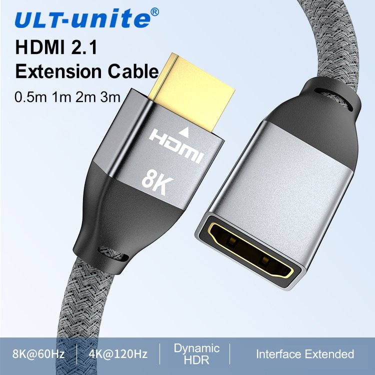 ULT-unite HDMI Cable 48Gbps 8K 60Hz 4K 120Hz HDMI Extension Cable For computer,TV set,STB