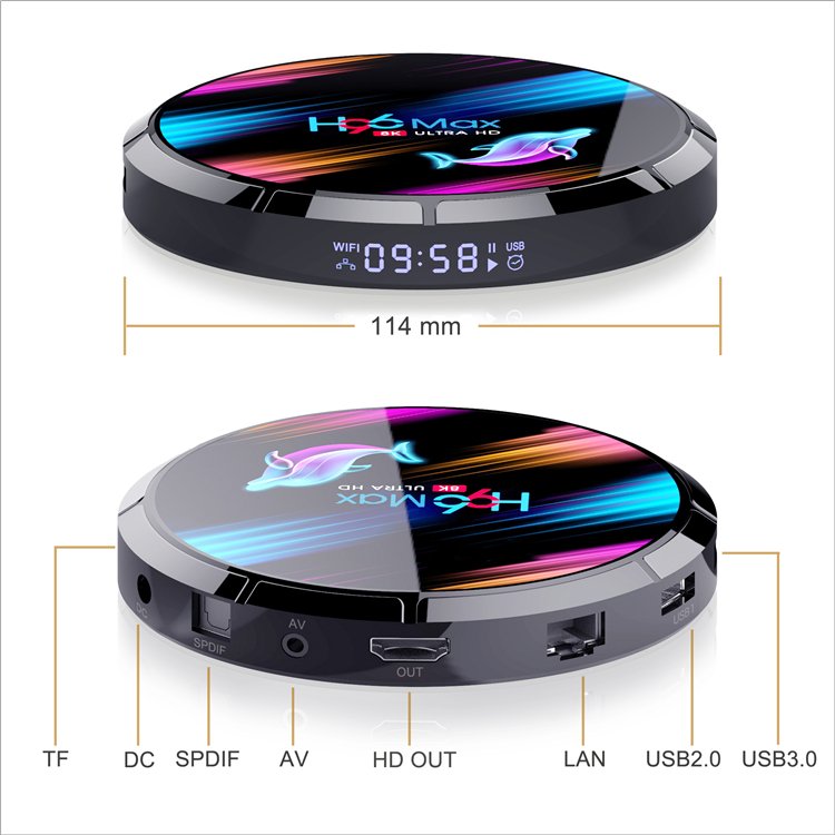 H96 MAX X3 Android 9.0 TV Box Amlogic S905X3 4GB 32GB 64GB 128GB 2.4G 5G Wifi BT HD 1000M AV SPDIF H96Max 8K Set Top Box