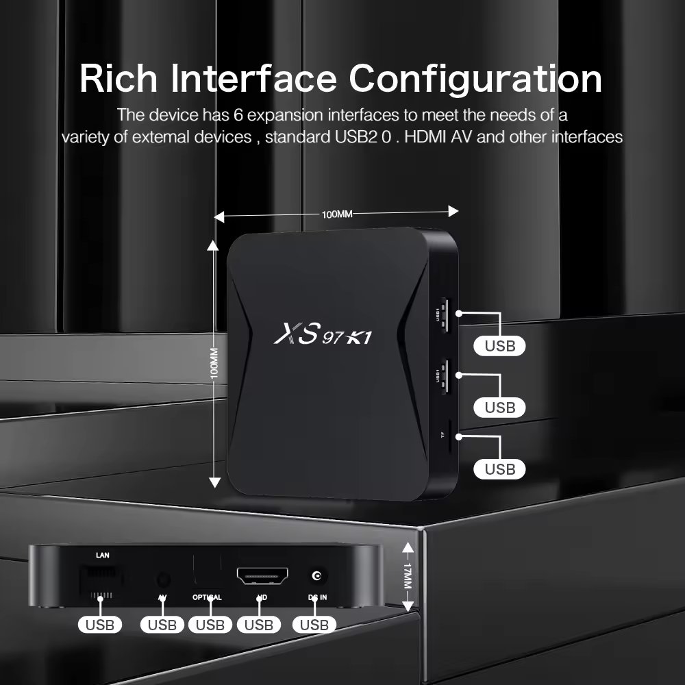 XS97K1 Set-top Box TV 4K HD Android10 Free Apps Multi Languages 2+16GB 2.4G/5G Dual-WiFi Box Game USB2.0