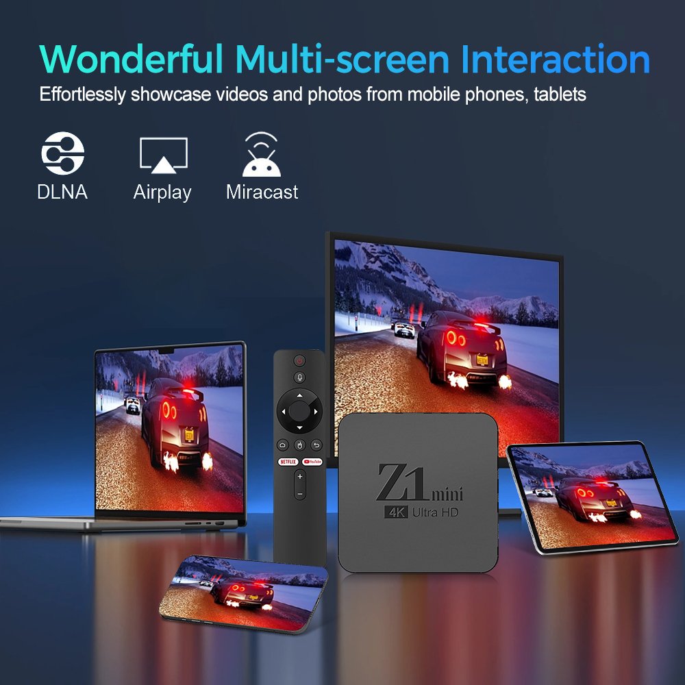 2024 Z1 mini H313 2GB 8GB Android Tv Box Manufacturers Xnxx IPTV M3U Subscription Streaming Set-top Box ATV 4K Android TV Box