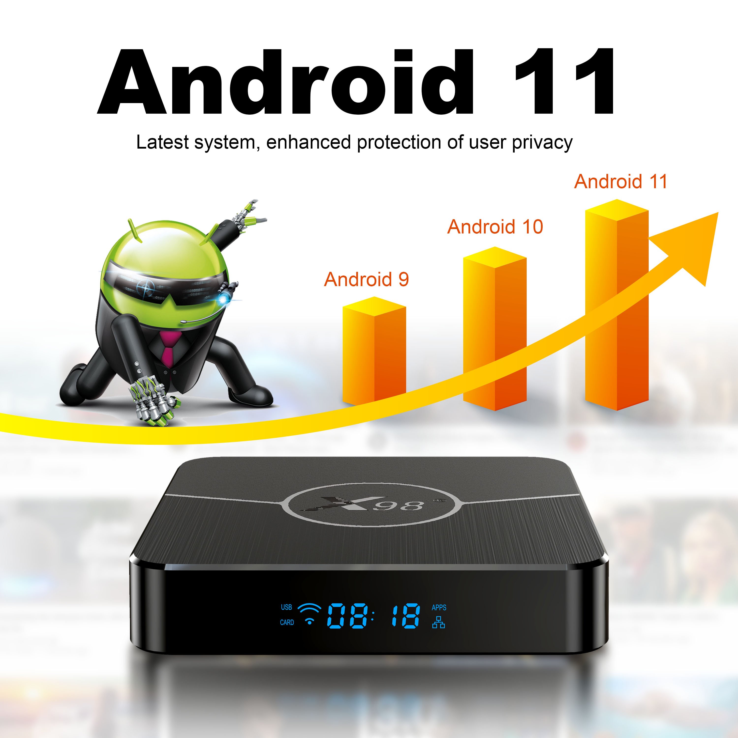 Discount offer Satisfaction guarantee Android11 4K online set-top TV box x98 plus Smart Box Support Multi Languages