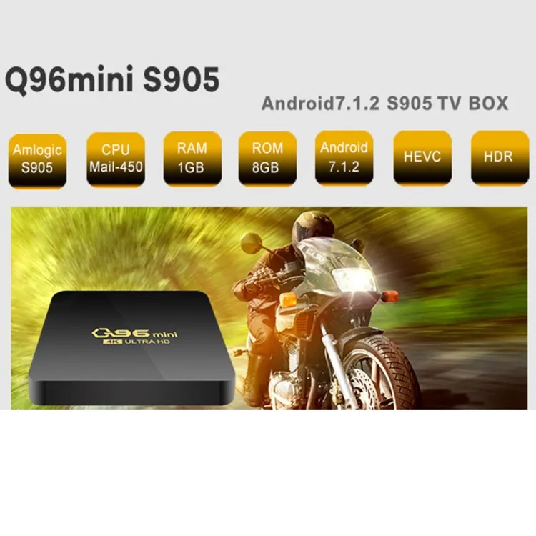 Q96 mini 4K HD Android 7.1 Amlogic S905 Quad Core 1GB+8GB Set Top box tv Digital tv box 4K