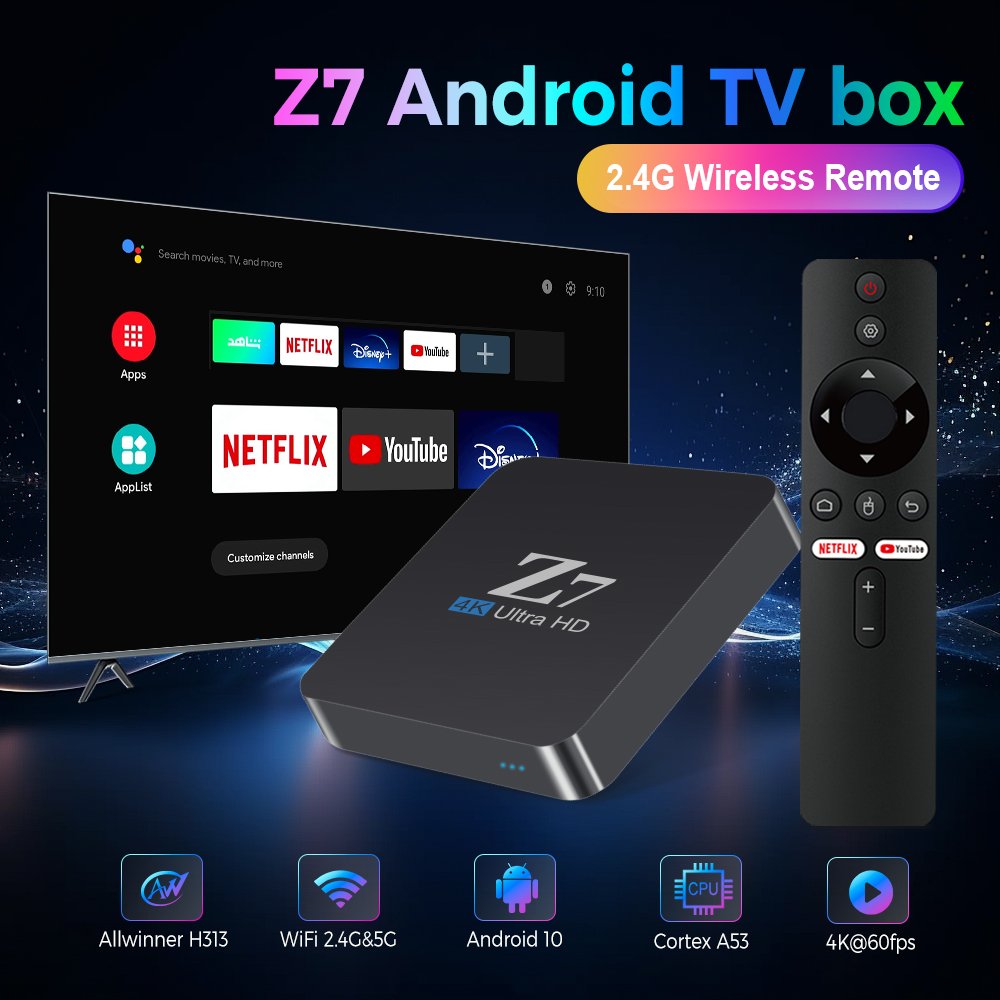 New OEM Z7 TV Box 2GB 8GB Dual Wifi ATV Set Top Box H313 ATV Dual Wifi Android TV Box