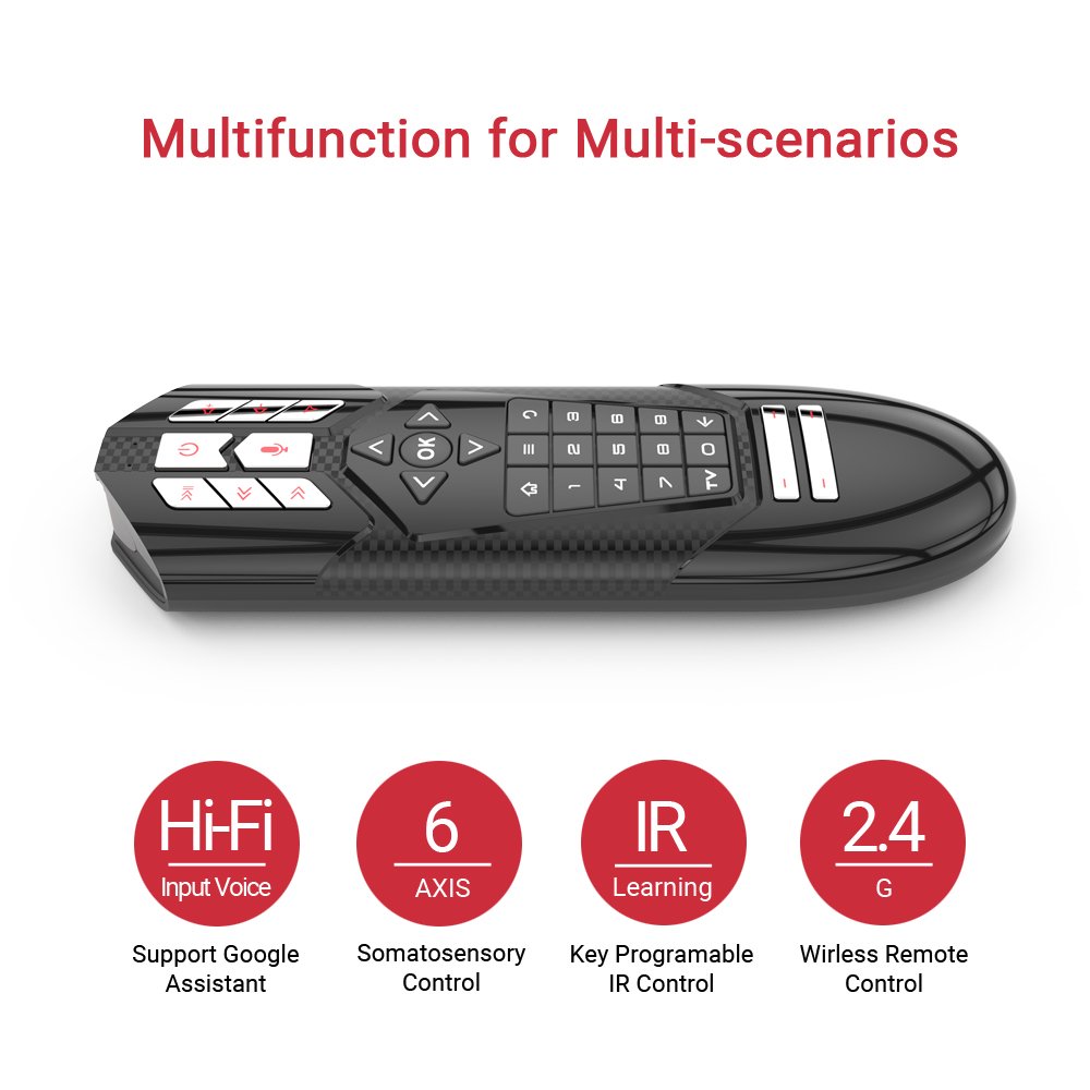 Intelligent F1 infrared learning wireless air voice flying mouse TV set-top box remote control