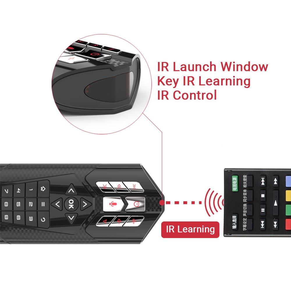 Intelligent F1 infrared learning wireless air voice flying mouse TV set-top box remote control