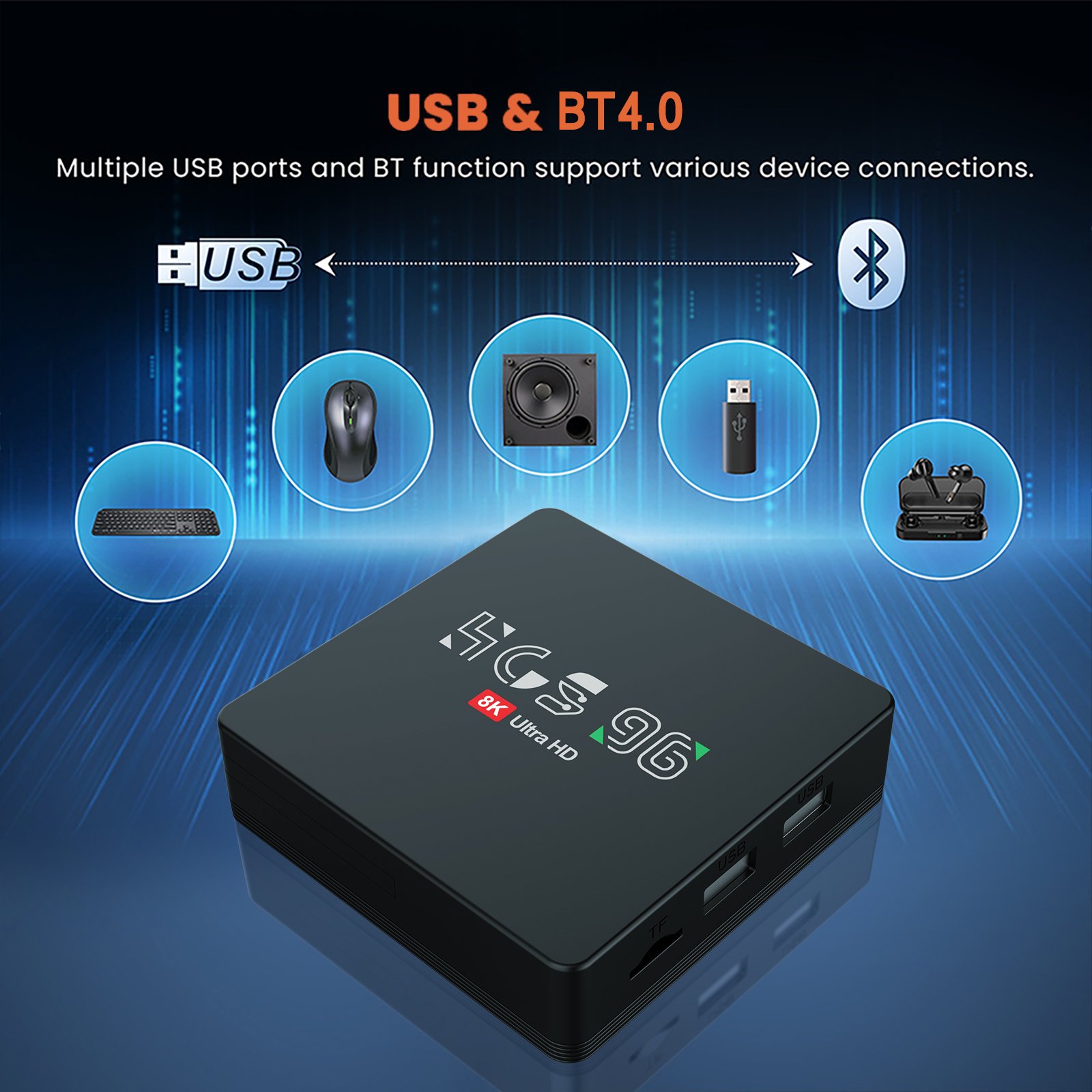 New Hottest TV Box HCS96 64GB Smart IPTV Box Android 12 Smart 8K 1080P Bluetooth voice remote control 64gb set-top box