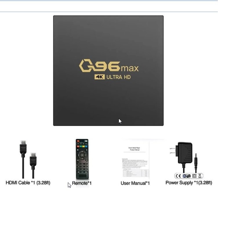 TD-Q96 Max Android 10.0 Smart Set Top Box Voice Assistant 4K 2.4G Wifi 1+8G iptv Box Top Box Network TV Player