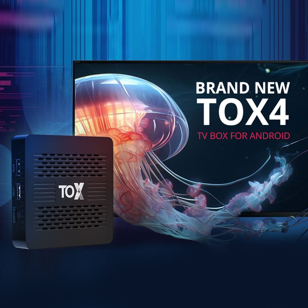 TOX4 Android13 Smart TVBox 4GB 32GB RK3528 Dual Wifi 1000M LAN BT5.0 Support H.265 4K 60fps DLNA USB3.0 Media Player Set Top Box