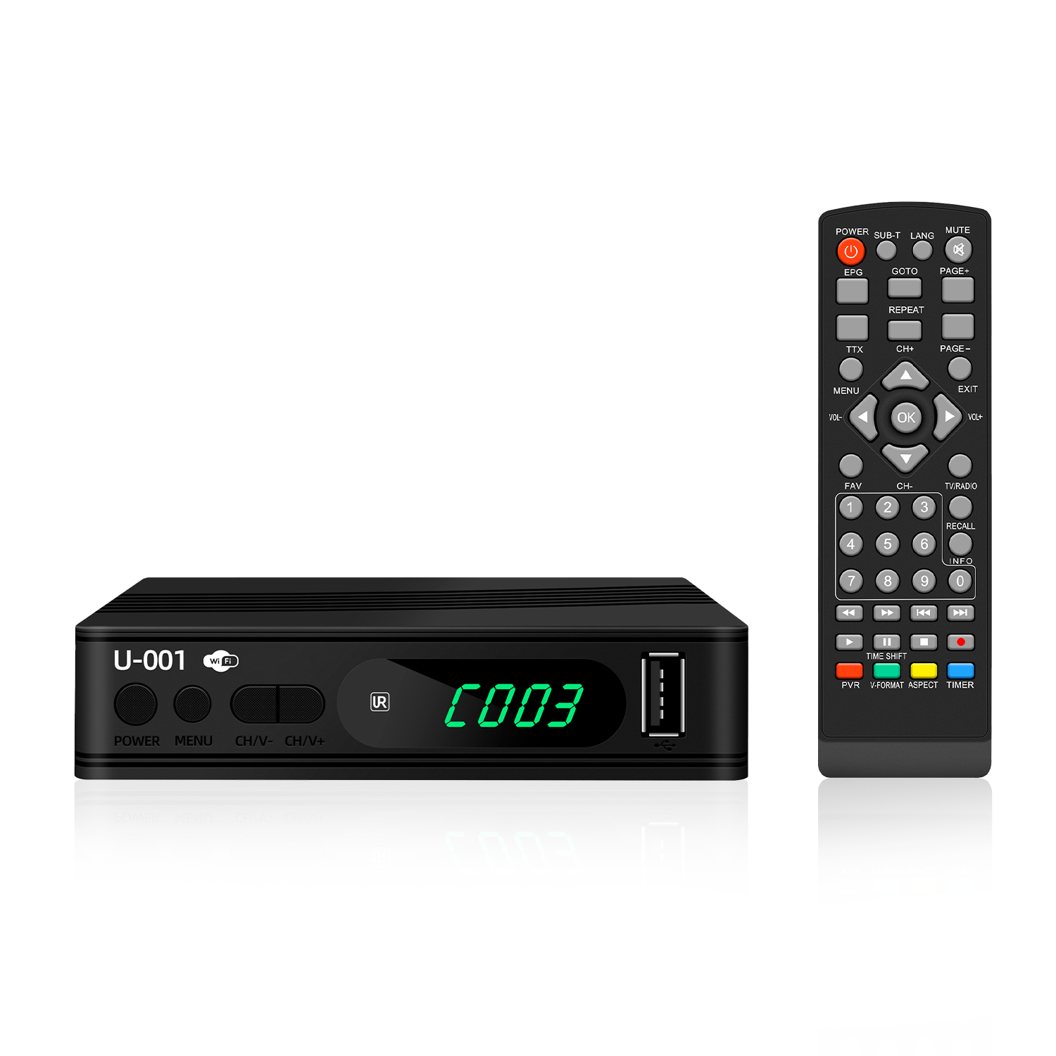 Factory Price 1080 HD U-001 dvbt2 TV Receiver pvr record favorite channels digital tv decoder Smart dvb t2 set-top Box