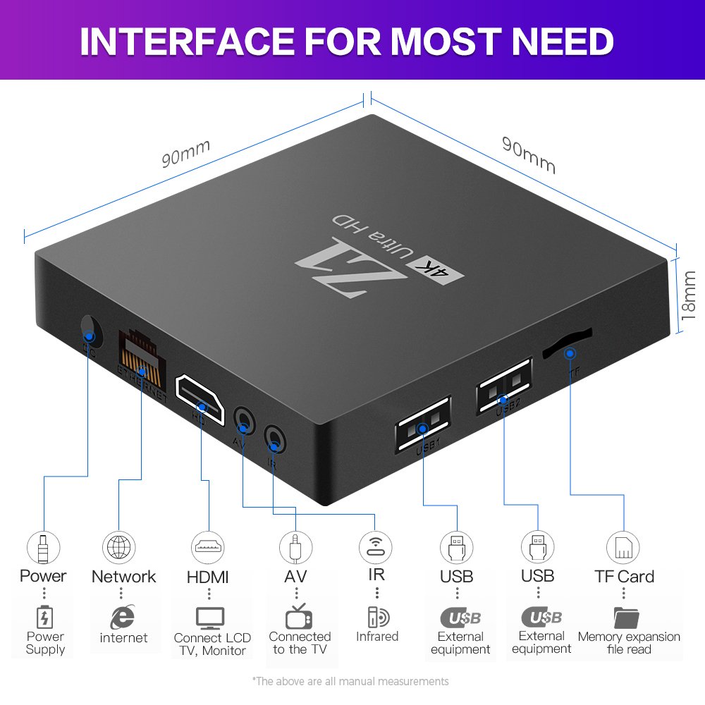 Full smart Android box Z1 Allwinner H313 with BT voice Remote Voice Control Dual WIFI 2+16GB 4K Supported Android Set Top Box