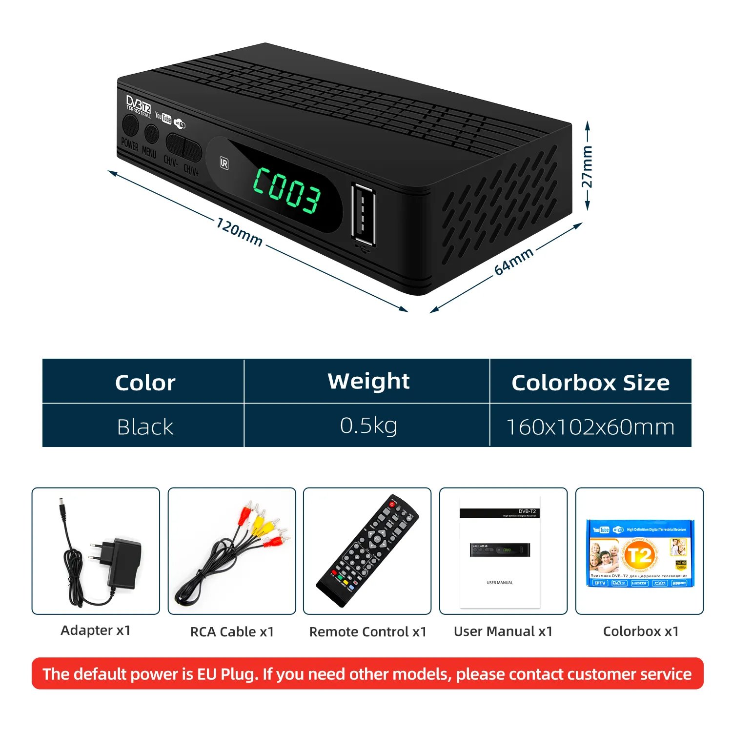 High Quality Customized Software Support 2.4G 5.0G Dual WiFi 1080P HD Digital DVB T2 Decoder Satellite TV Receiver Set-top box