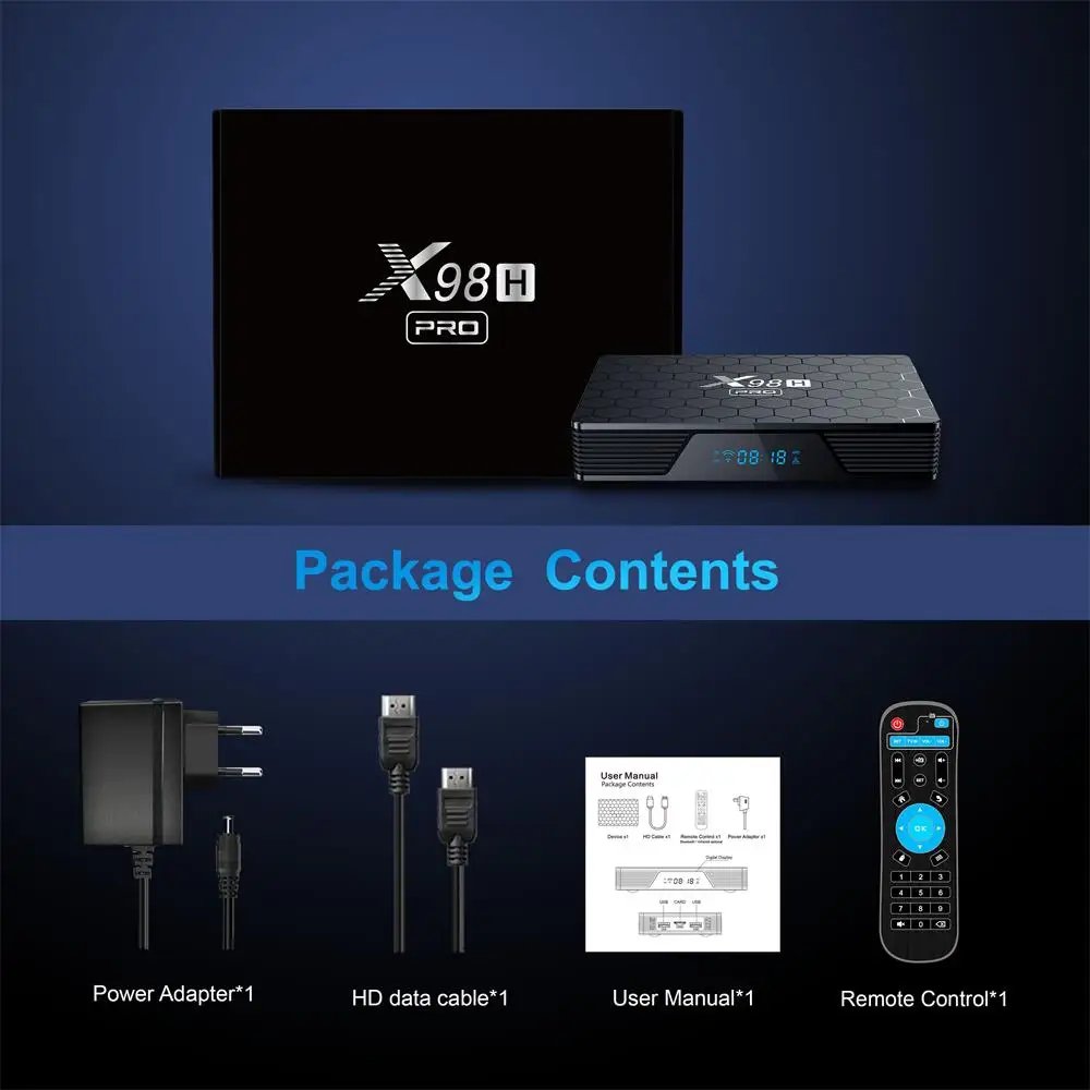 Popular Tv Box X98 Pro Allwinner H618 Android 12.0 Smart Set Top Box BT 5.0 4GB 32GB X98H PRO