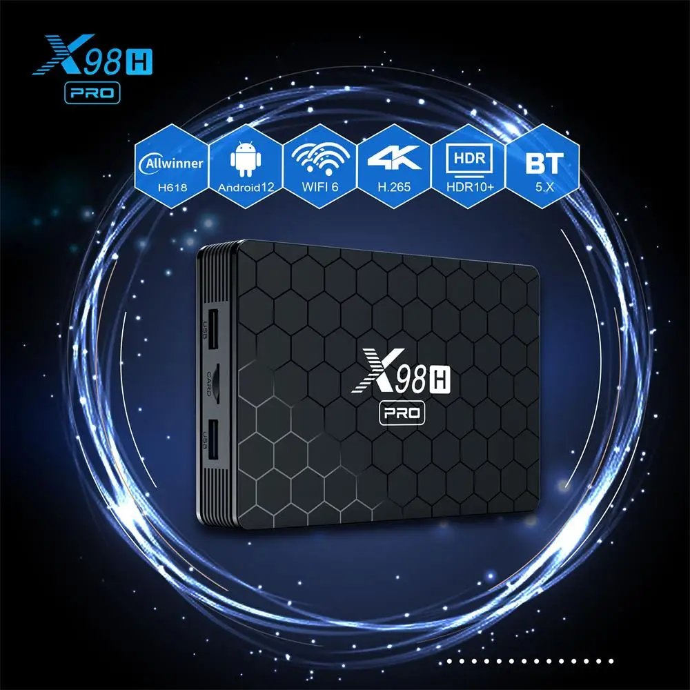 Popular Tv Box X98 Pro Allwinner H618 Android 12.0 Smart Set Top Box BT 5.0 4GB 32GB X98H PRO
