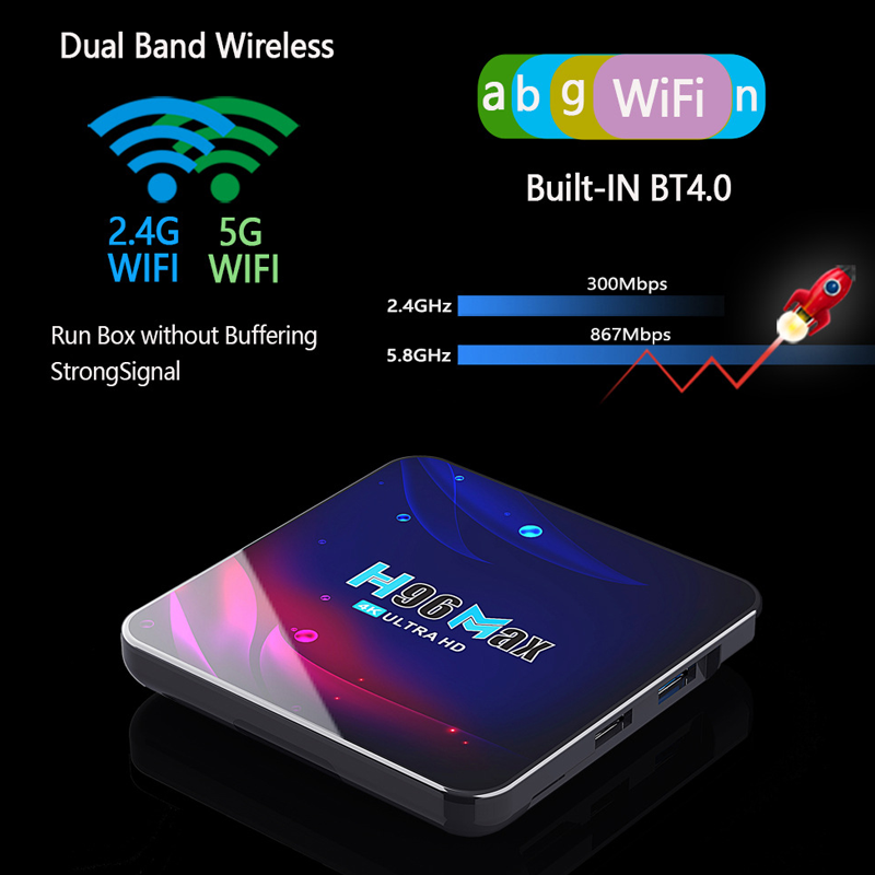 H96 MAX V11 RK3318 Android 11 TV BOX 4GB Ram 64GB Rom 5g 4k Quad Core Set Top Box