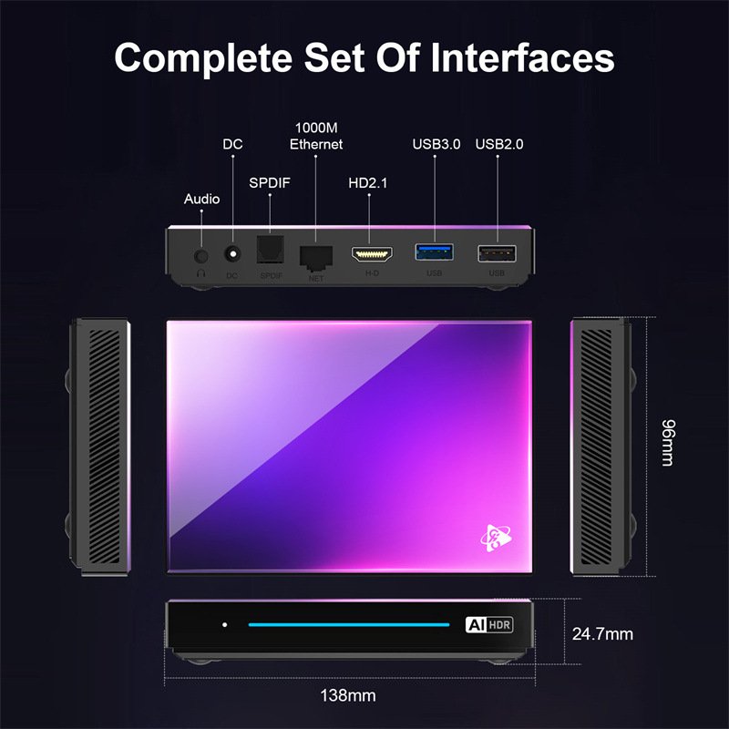 H96 MAX M9 Android 14.0 TV Box RK3576 Quad Core 8GB RAM 128GB ROM Support 8K Decoding Set Top Box AV1 Media Player