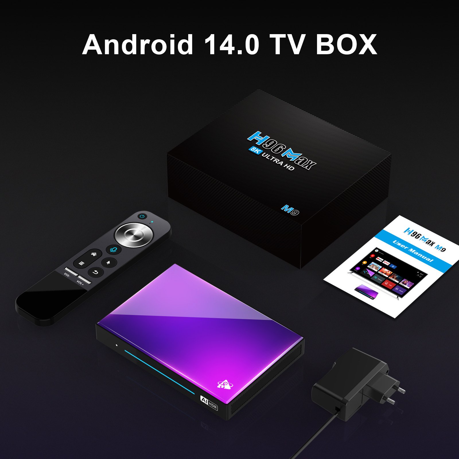 H96 MAX M9 Android 14.0 TV Box RK3576 Quad Core 8GB RAM 128GB ROM Support 8K Decoding Set Top Box AV1 Media Player