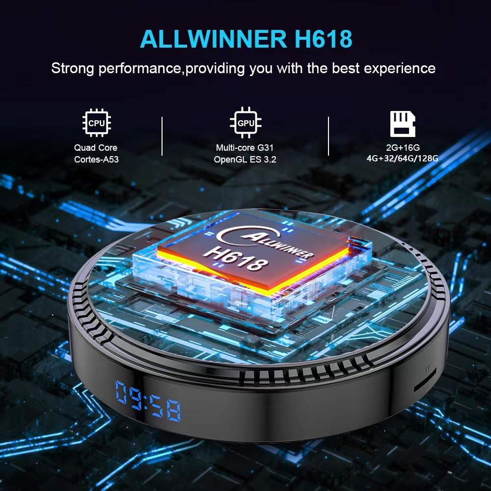 HK1 Rbox H8 4G 64G 128G Android 12 6K TV Box 2.4G 5G Dual WiFi Allwinner H618 Chip 2G 16G 4G 32G Smart Android OTT Set Top Box