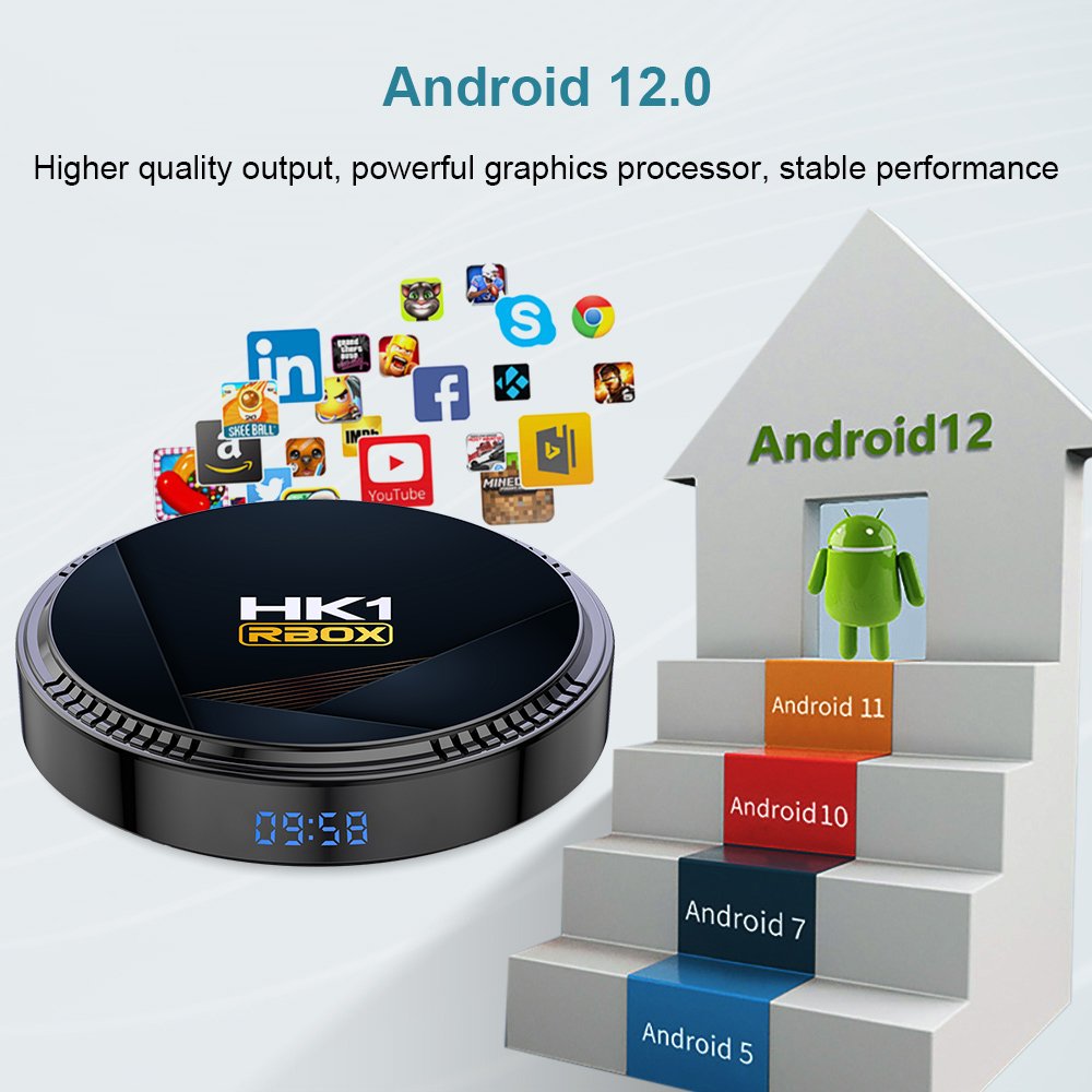 HK1 Rbox H8 4G 64G 128G Android 12 6K TV Box 2.4G 5G Dual WiFi Allwinner H618 Chip 2G 16G 4G 32G Smart Android OTT Set Top Box