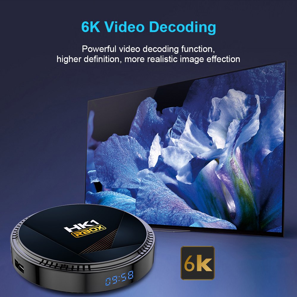 HK1 Rbox H8 4G 64G 128G Android 12 6K TV Box 2.4G 5G Dual WiFi Allwinner H618 Chip 2G 16G 4G 32G Smart Android OTT Set Top Box