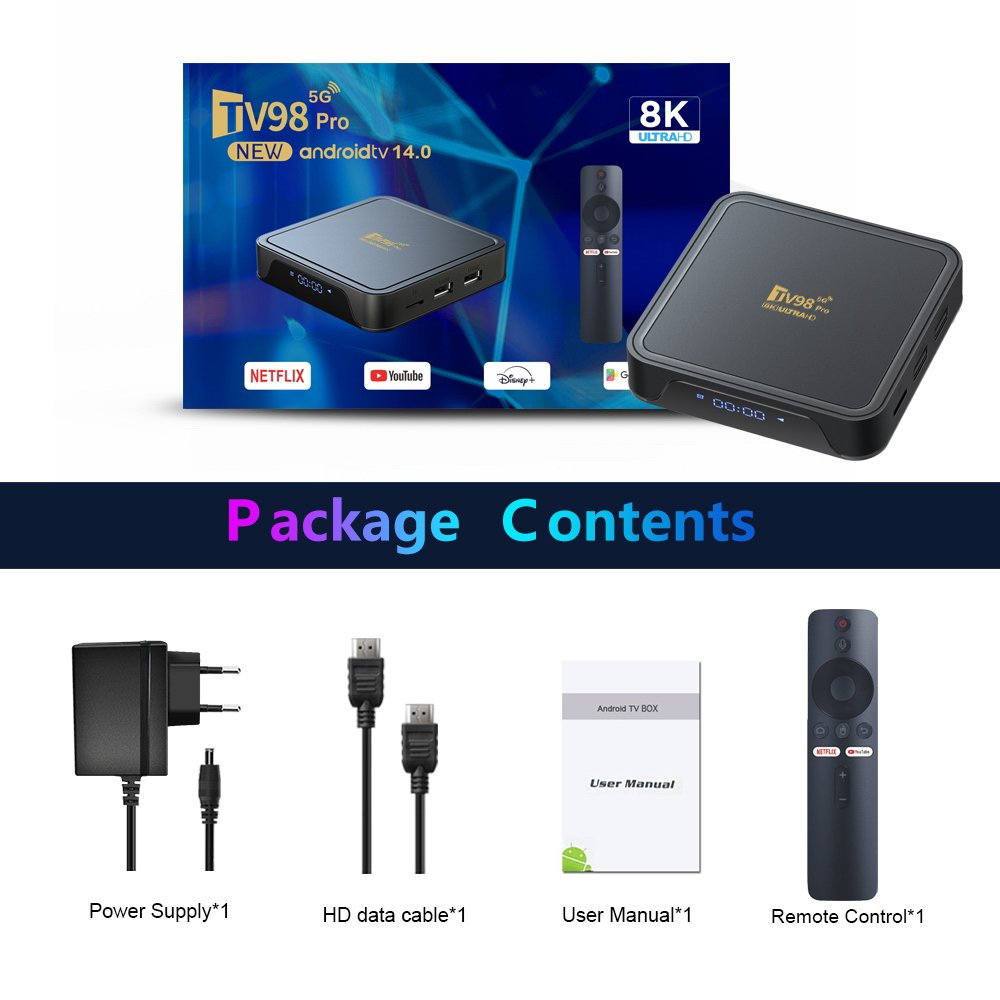Best Selling TV98 ATV PRO Allwinner H313 set-top box 1GB 2GB 8GB 16GB 2.4G/5G WIFI Android 14 BT5.0 Media Player Android TV Box
