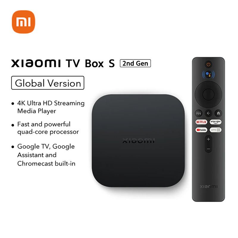 Original Xiaomi TV Box S(2nd Gen) 4K Ultra HD 2G 8G WiFi BT5.2 Google TV Cast Smart TV Box Media Player Set Top Box