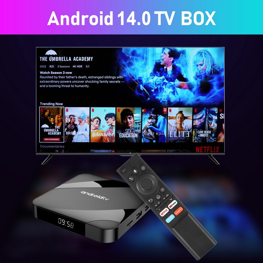 Own Brand TV98 ATV PLUS Allwinner H313 Smart TV Box 4K dual wifi Android 14 Set top box
