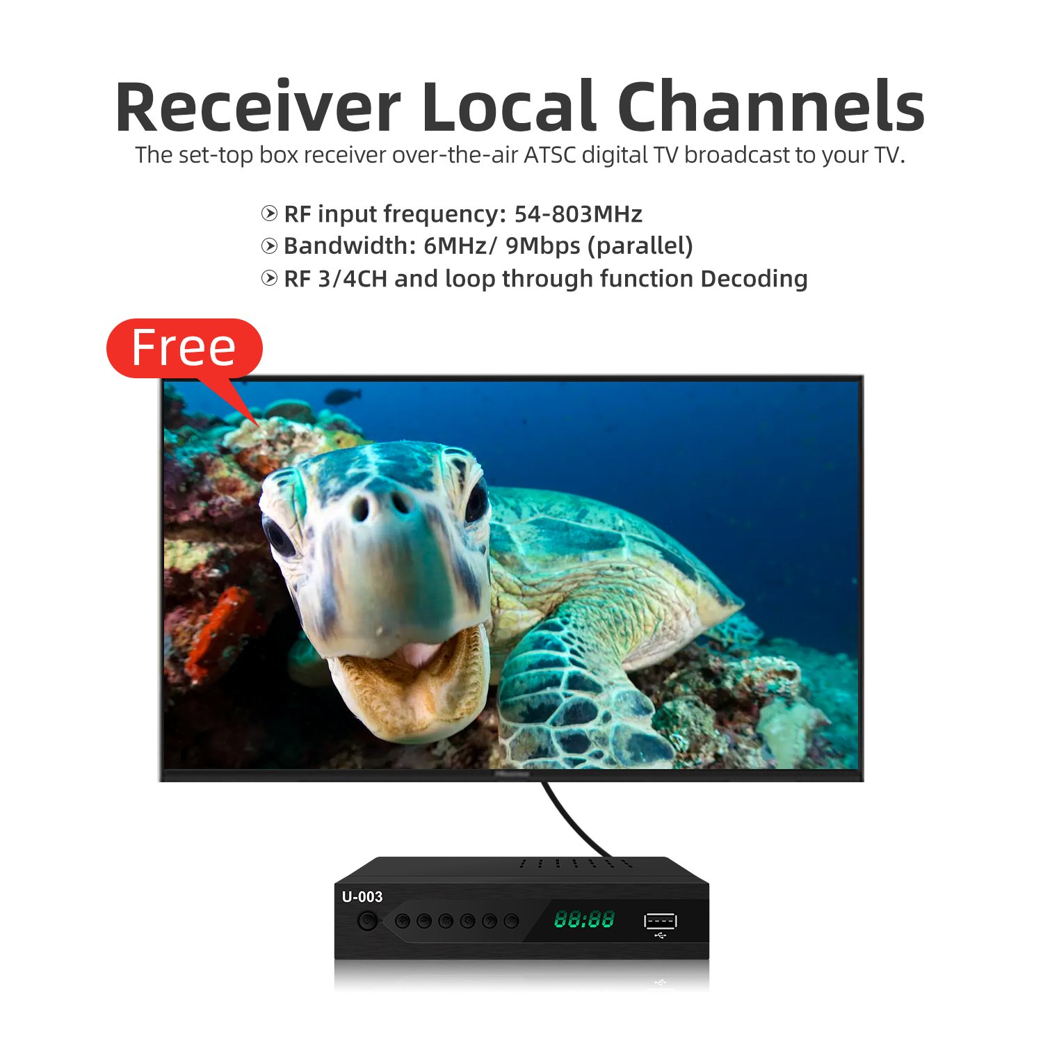 ATSC Digital TV Receiver Decoder 1080p HD CH3 CH4 ATSC Set Top Box