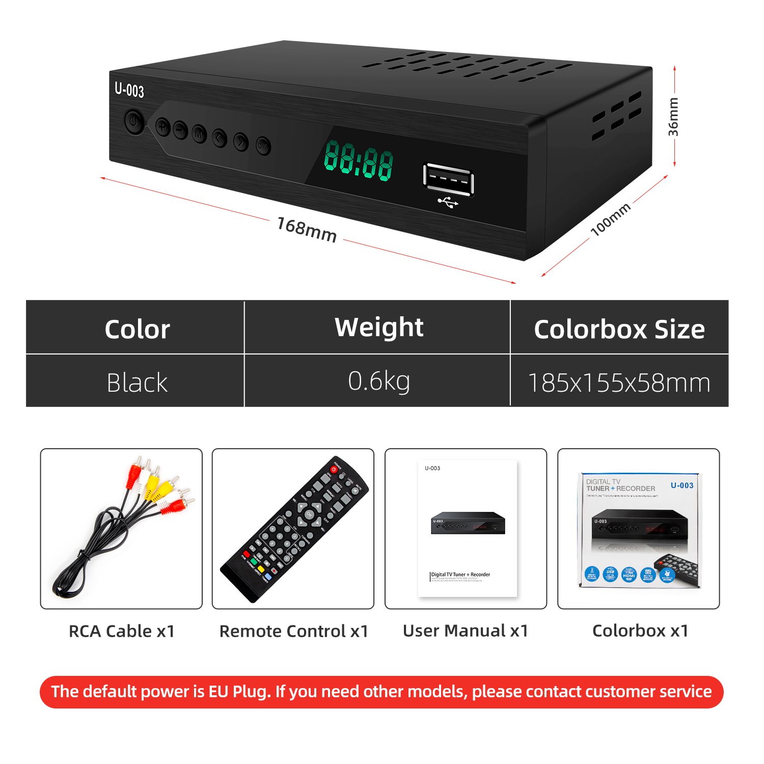 ATSC Digital TV Receiver Decoder 1080p HD CH3 CH4 ATSC Set Top Box