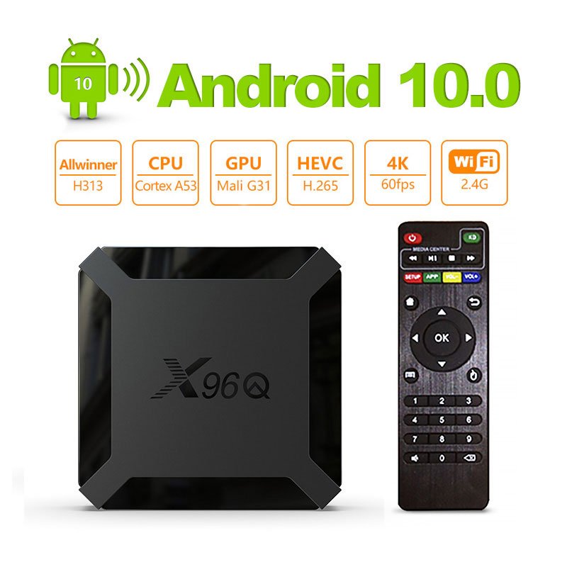 Hot Selling X96Q Smart Android 10.0 Set Top Box 4K Media Player TV Box 1Gb 2Gb Movie Set Top Box Tv Digital